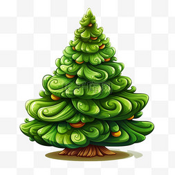 圣诞松树特别元素立体免扣图案
