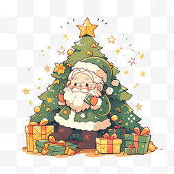 树上的铃铛图片_圣诞节圣诞老人圣诞树卡通手绘元