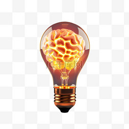 思考想法灯泡元素立体免扣图案