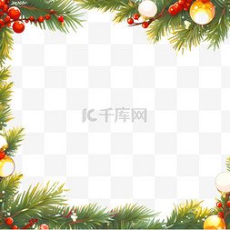 中间是白色图片_卡通圣诞节边框装饰手绘元素