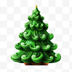圣诞松树特色元素立体免扣图案