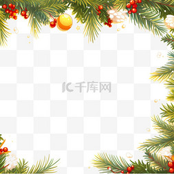圣诞节边框白色图片_手绘圣诞节边框装饰卡通元素