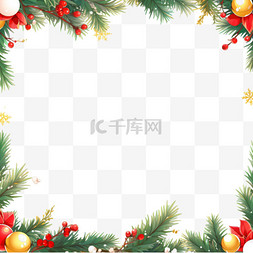 中间是白色图片_手绘元素圣诞节边框装饰卡通