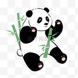 趴着表情图片_竹子可爱熊猫