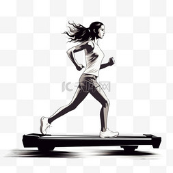 黑人和白人图片_在跑步机上跑步的黑人和白人女性