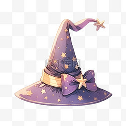 紫色魔法帽图片_卡通元素圣诞节魔法帽手绘
