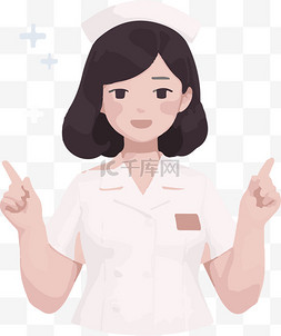 温馨护士图片_医生护士温馨提示扁平插画