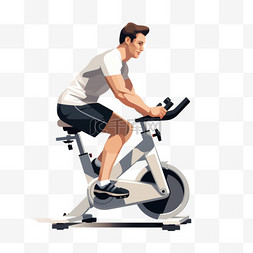 健身车健身图片_在健身车上锻炼的男人