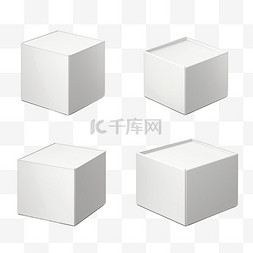盒子模型样机元素立体免扣图案