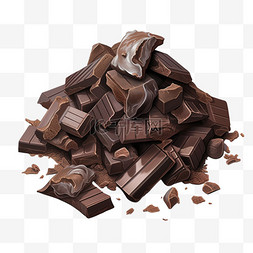 巧克力碎图片_巧克力碎屑真实元素立体免扣图案