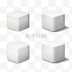 盒子圆角模型元素立体免扣图案