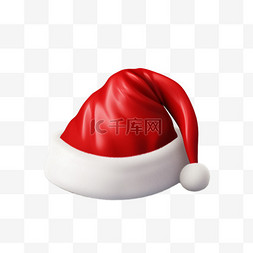 圣诞帽图形红色元素立体免扣图案