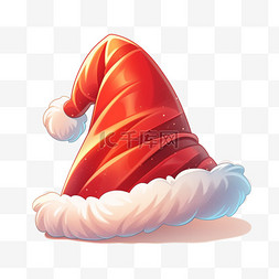 圣诞帽质感红色元素立体免扣图案