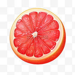 水果质感图片_水果质感西柚元素立体免扣图案