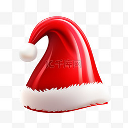 圣诞帽免扣图片_圣诞帽几何图形红色元素立体免扣