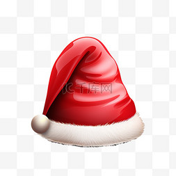免扣圣诞帽图片_圣诞帽红色装饰元素立体免扣图案