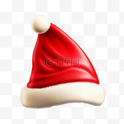 数字立体红色图片_圣诞帽数字艺术红色元素立体免扣