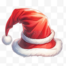 圣诞纹理红色图片_圣诞帽特色纹理红色元素立体免扣