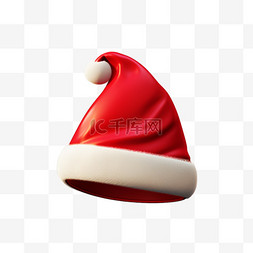圣诞帽红色元素立体免扣图案