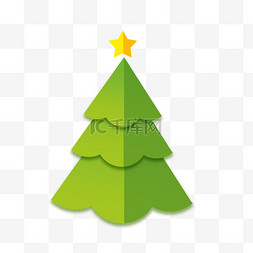 圣诞树素材图片_扁平风格圣诞节圣诞树