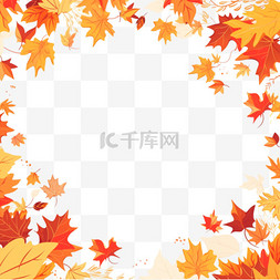秋叶黄色图片_感恩节枫叶卡通边框手绘元素