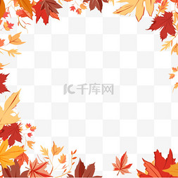 黄色枫叶的图片_手绘感恩节枫叶边框卡通元素