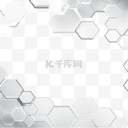 数科技图片_数字技术背景，白色调六角形边框