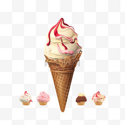 冷饮广告海报图片_冰淇淋海报广告构图，配有边框可