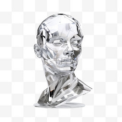 头部轮廓图片_头部轮廓的抽象玻璃雕塑