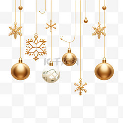 圣诞节金色吊挂装饰元素