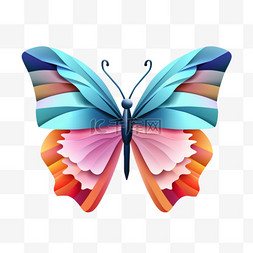 蝴蝶造型特色元素立体免扣图案