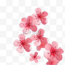 樱花简单花瓣元素立体免扣图案