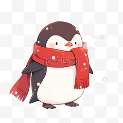 企鹅冬天卡通手绘元素