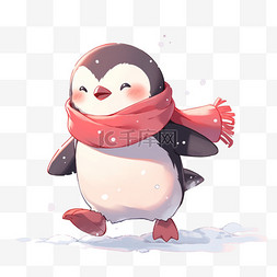 冬天企鹅卡通元素