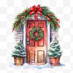 圣诞狂欢之夜图片_圣诞特色房门元素立体免扣图案