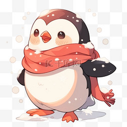 企鹅卡通手绘冬天元素