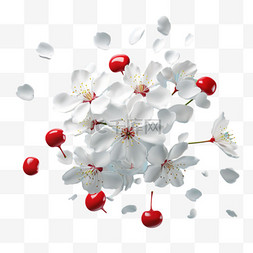 花瓣数字图片_樱花白色花瓣元素立体免扣图案