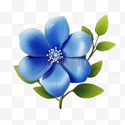蓝色真实花朵元素立体免扣图案
