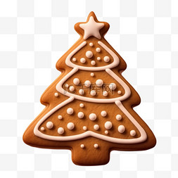 圣诞节饼图片_圣诞节免扣姜饼干圣诞树元素