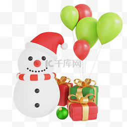 圣诞礼物雪人图片_3D圣诞礼物雪人
