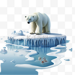 北极熊动漫动物元素立体免扣图案