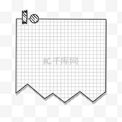 便签线描图片_黑白ins风边框格纹标签文本框涂鸦