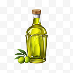 油瓶质感植物元素立体免扣图案