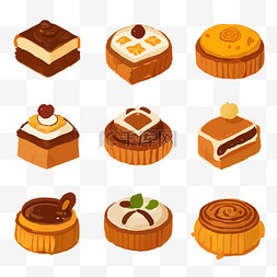 甜点蛋糕面包美食巧克力卡通手绘