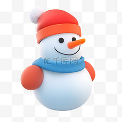雪人的蓝色背景图片_冬天3d免抠雪人卡通元素