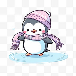 冬天卡通可爱的企鹅元素