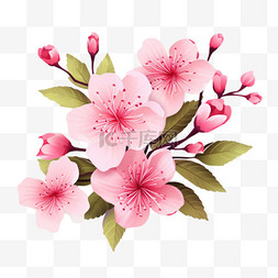 粉色矢量花朵元素立体免扣图案