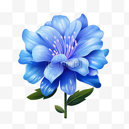 蓝色特色花朵元素立体免扣图案
