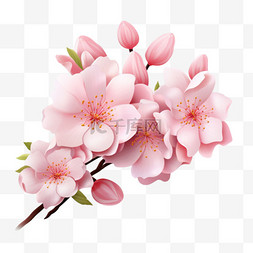粉色质感花朵元素立体免扣图案