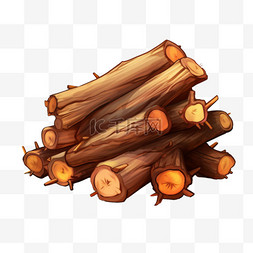 木材矢量树干元素立体免扣图案